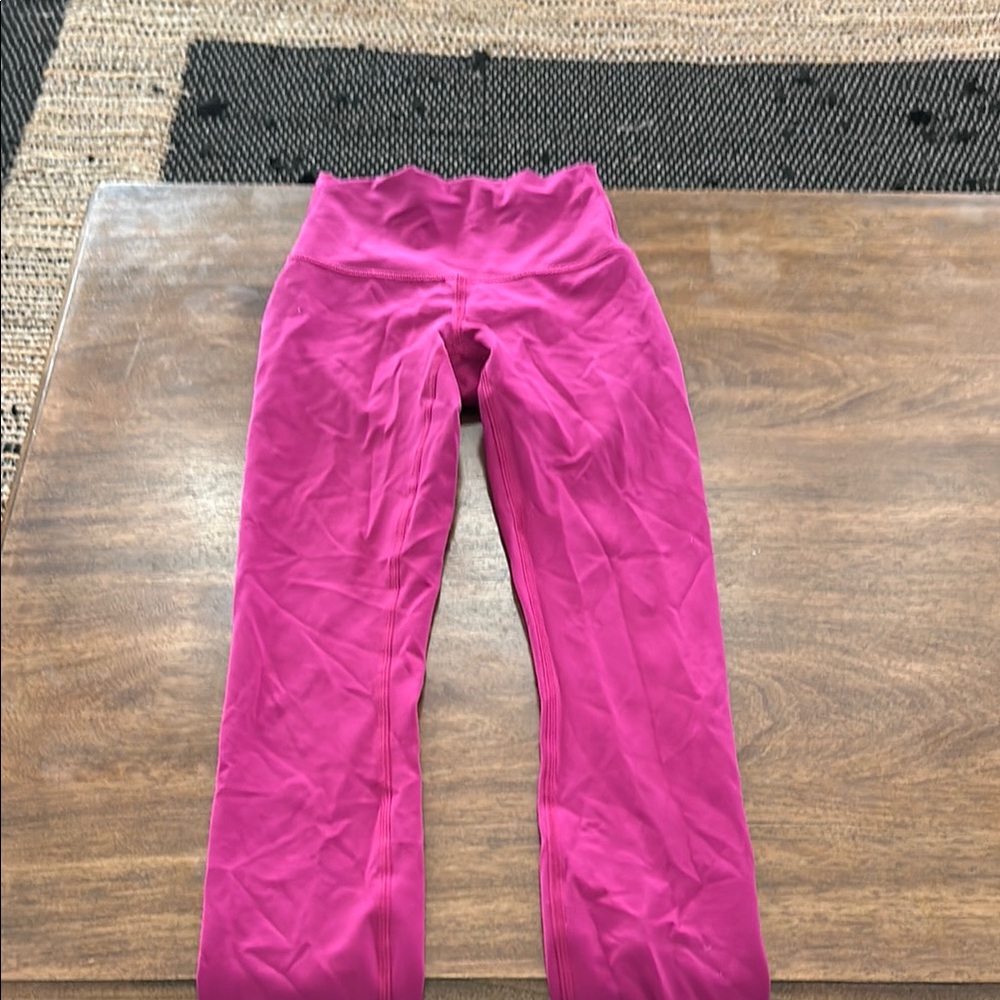 Lululemon crop raspberry leggings